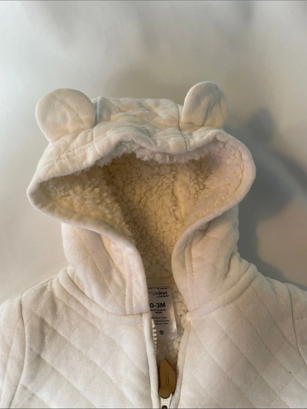 Carter's Quilted Hooded Baby Jacket in Cream
